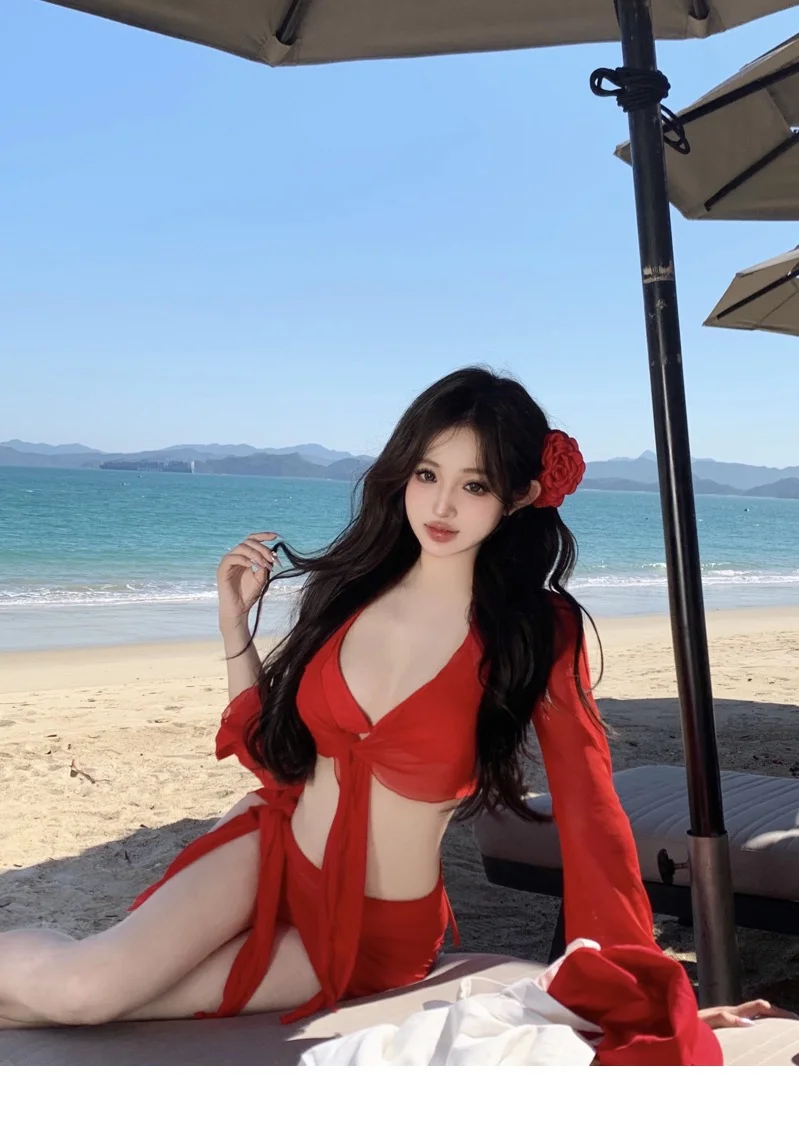 我的天呐✨这红色bikini泳衣也太好看了吧