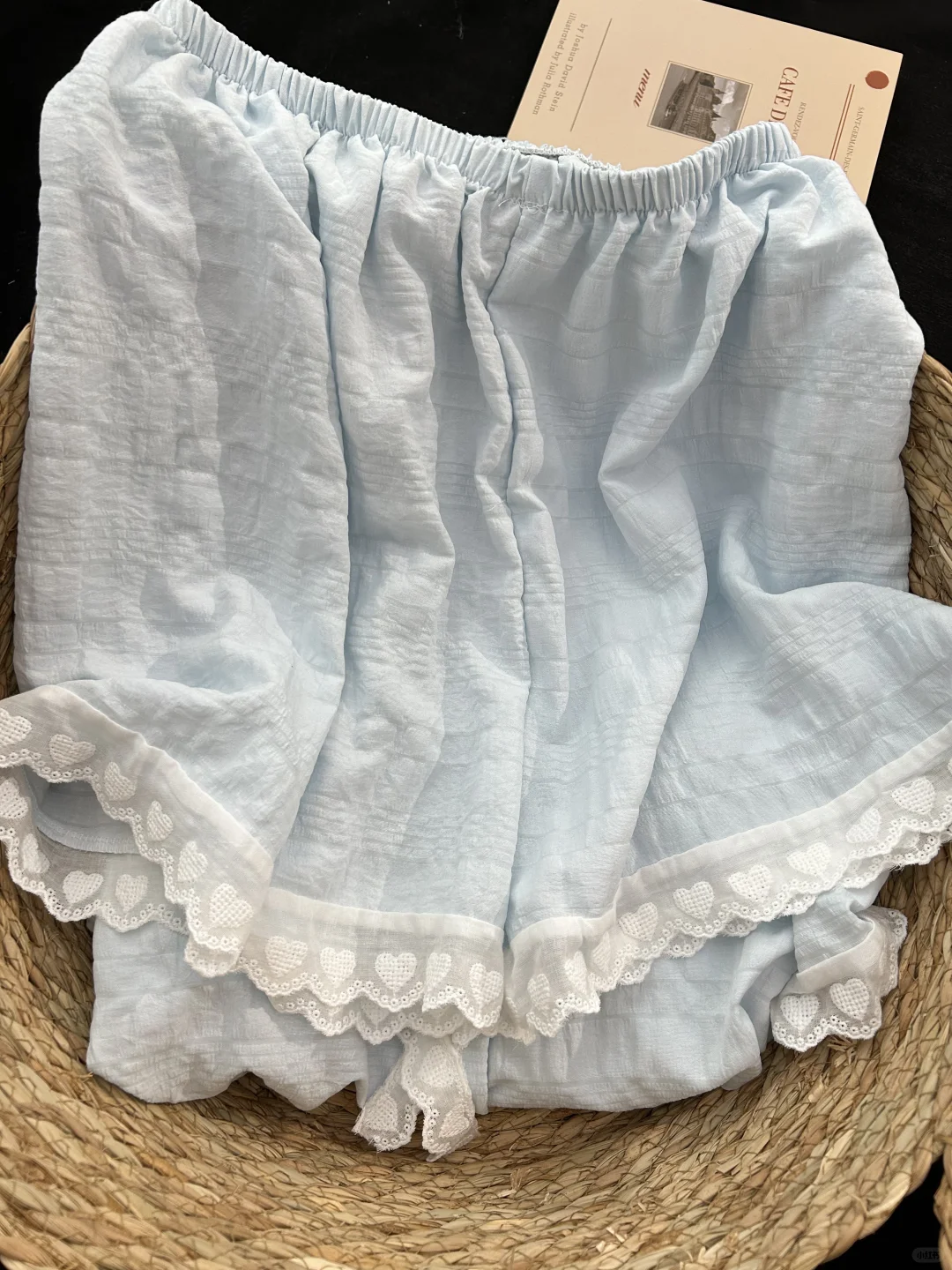 今日份小甜妹～baby蓝睡衣好甜好治愈！