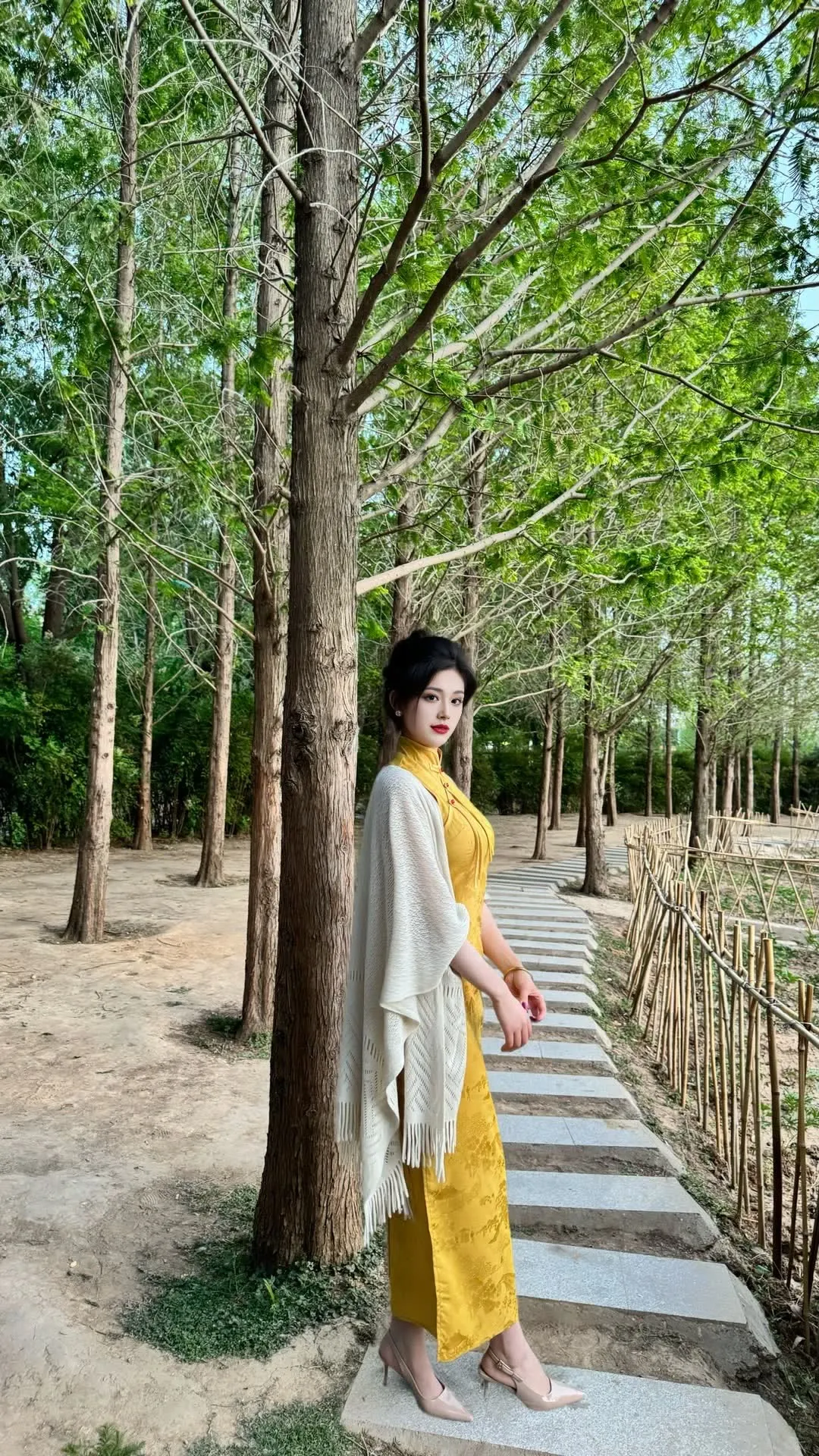森系旗袍拍照～🌿🍃🌳🌳