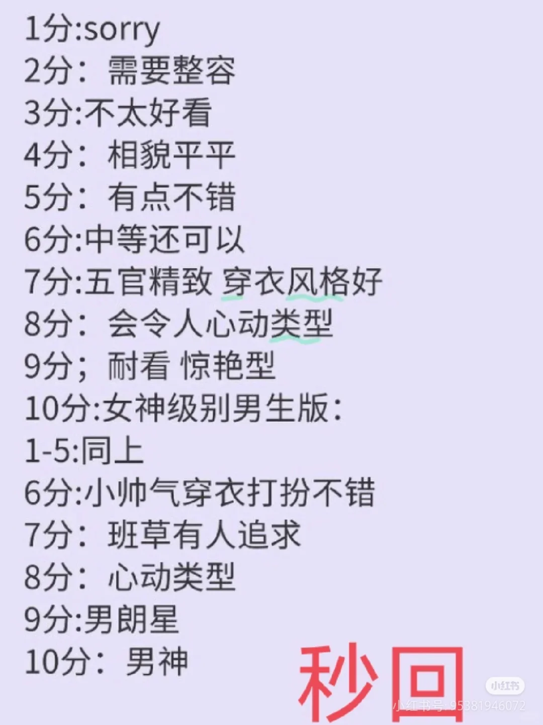 颜值打分！客观评价！