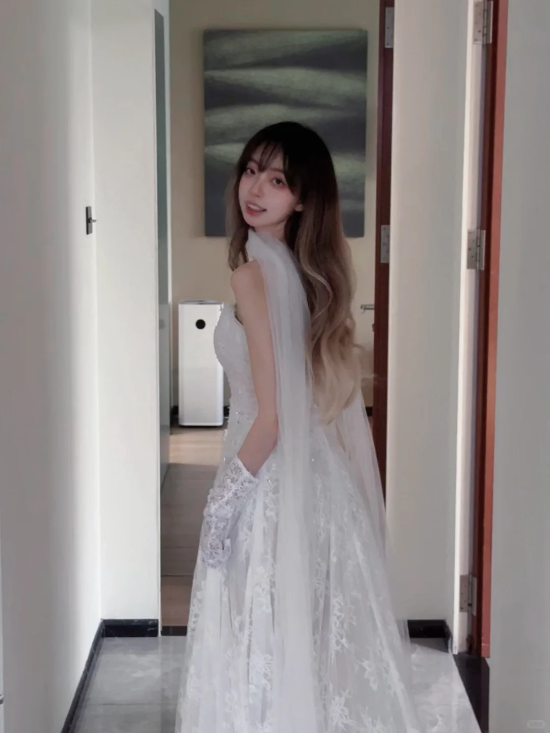果然女孩子穿轻纱会很好看