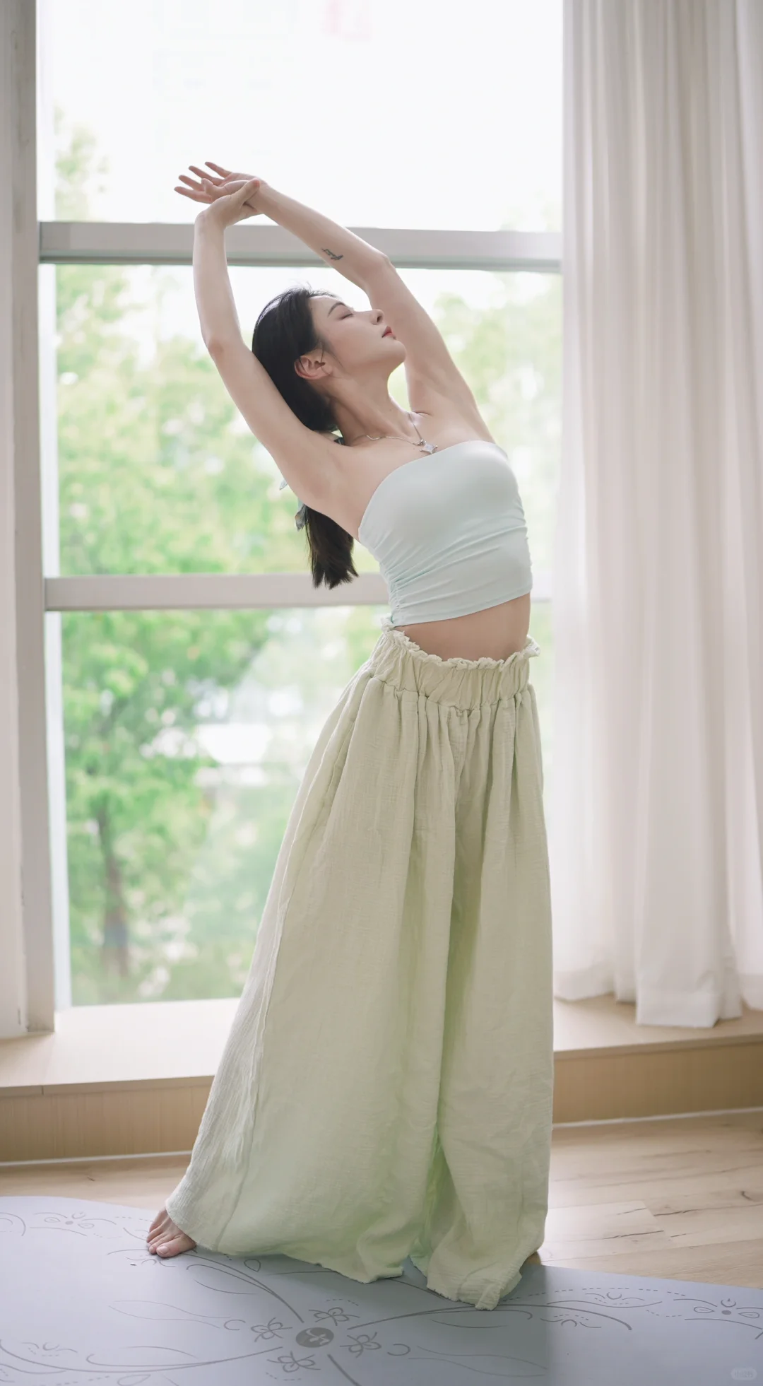Yoga｜治愈系薄荷绿💚🧊是心软的神吧~
