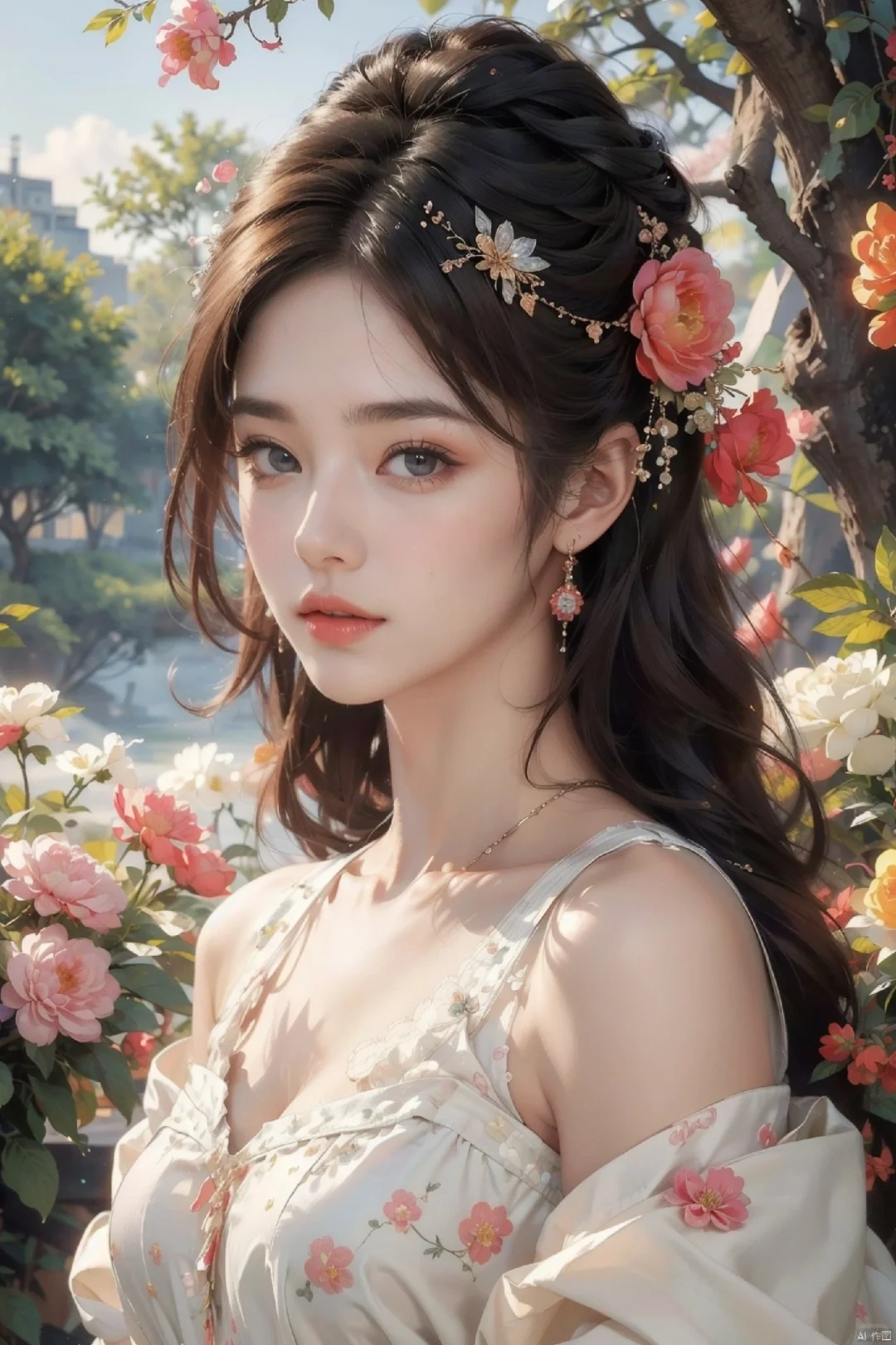 梦幻画中少女aigc