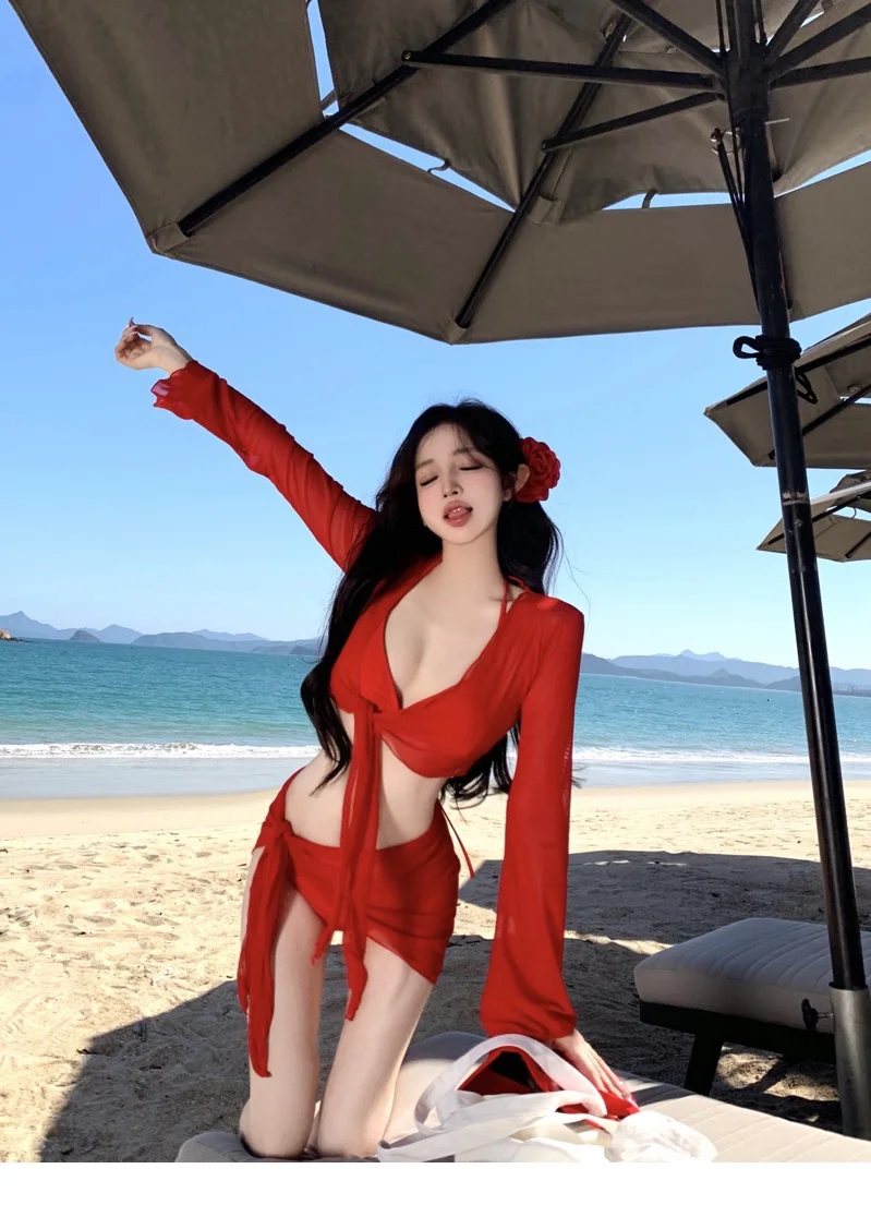我的天呐✨这红色bikini泳衣也太好看了吧