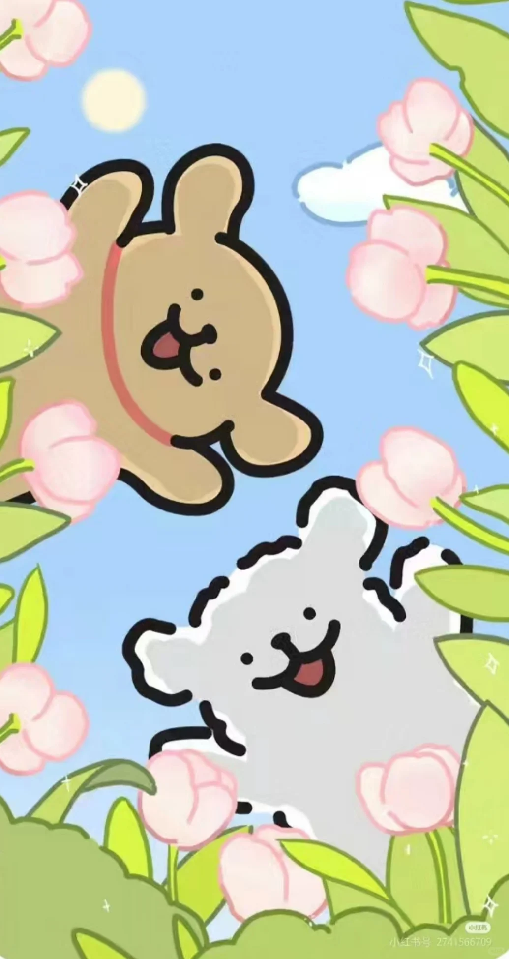 推荐好看的线条小狗背景图