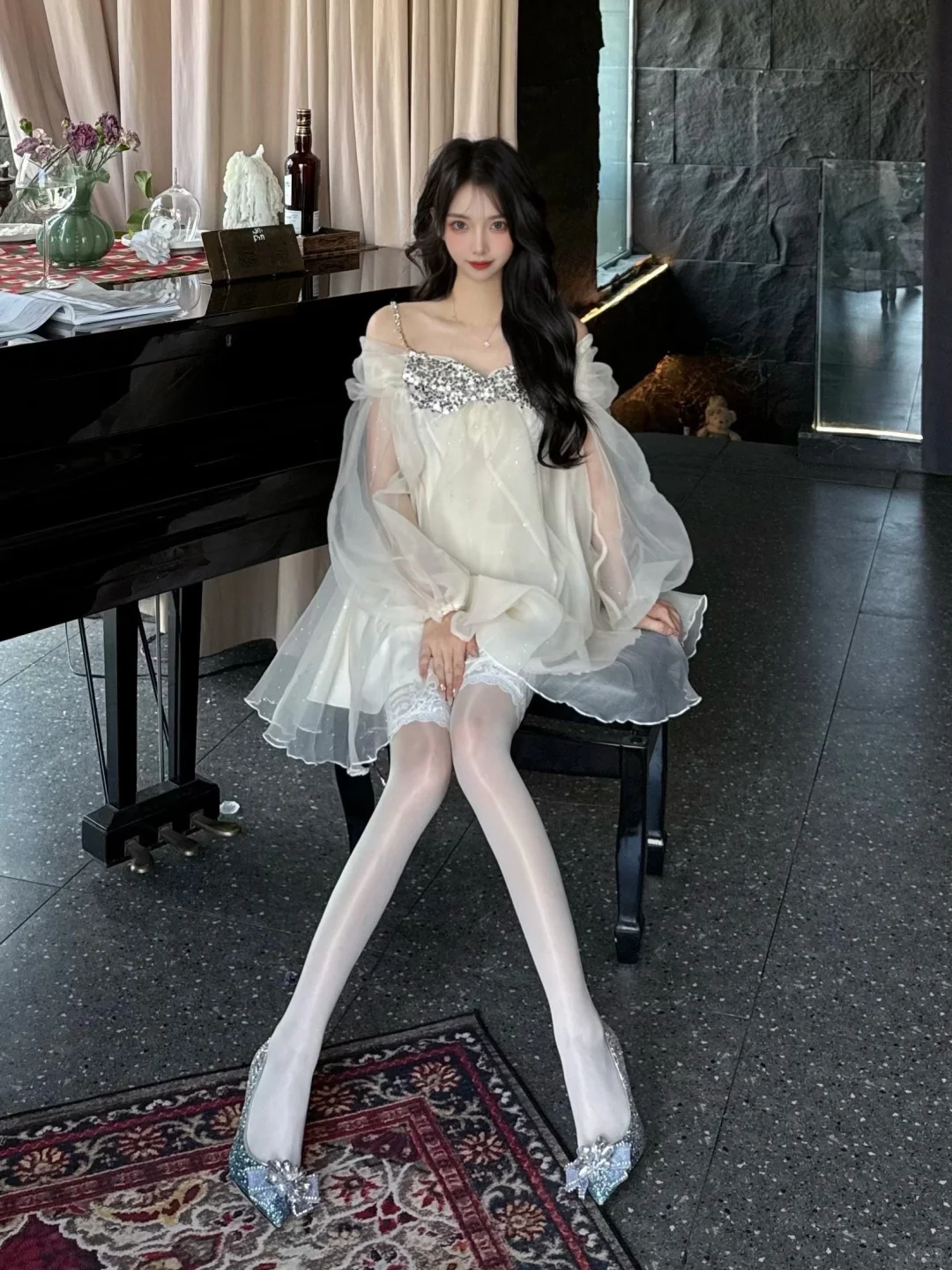 自带氛围感白月光女神裙💃 甜美的丝里丝