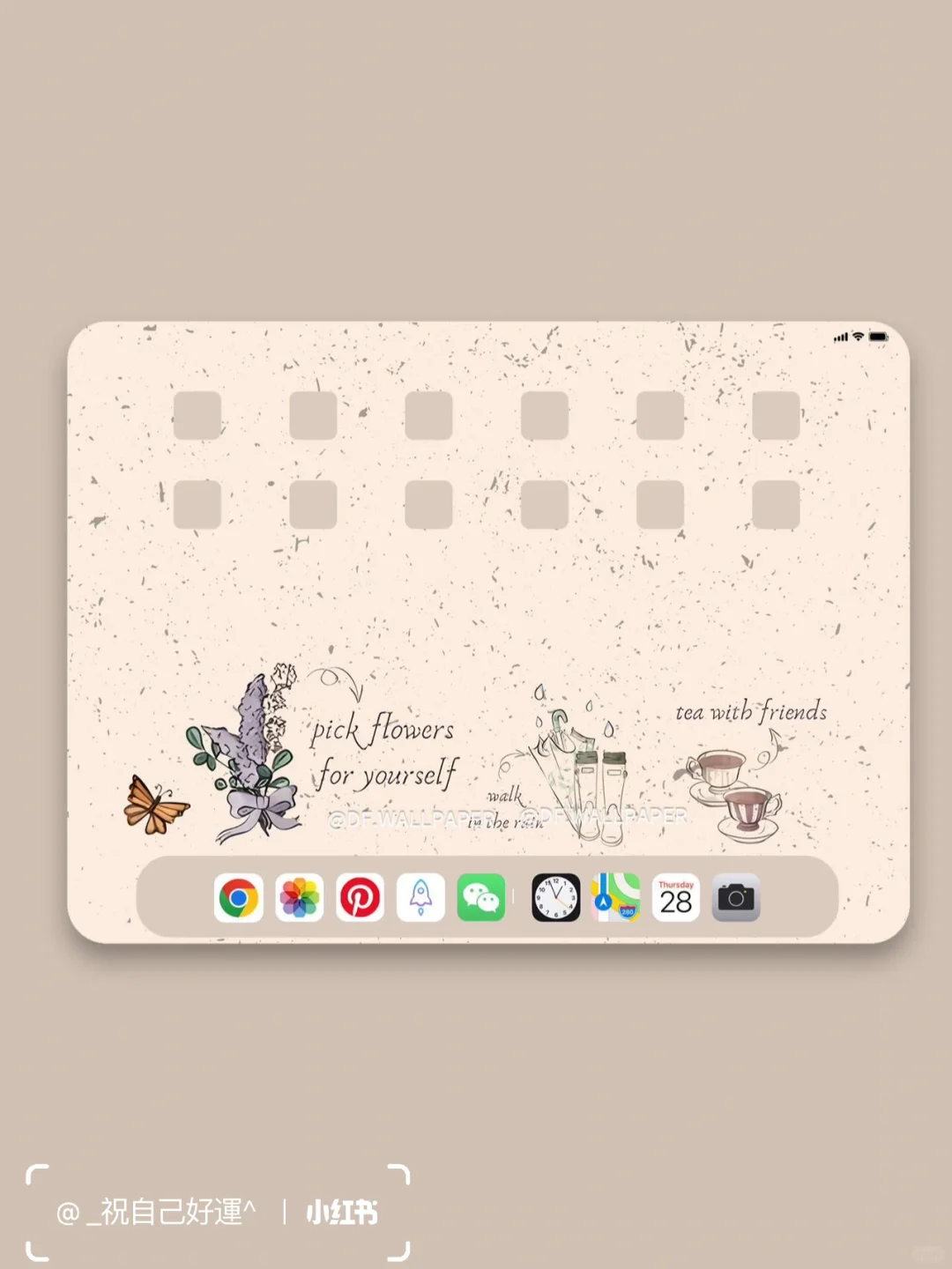 ipad壁纸｜为自己摘花｜INS风卡通壁纸 Pick F