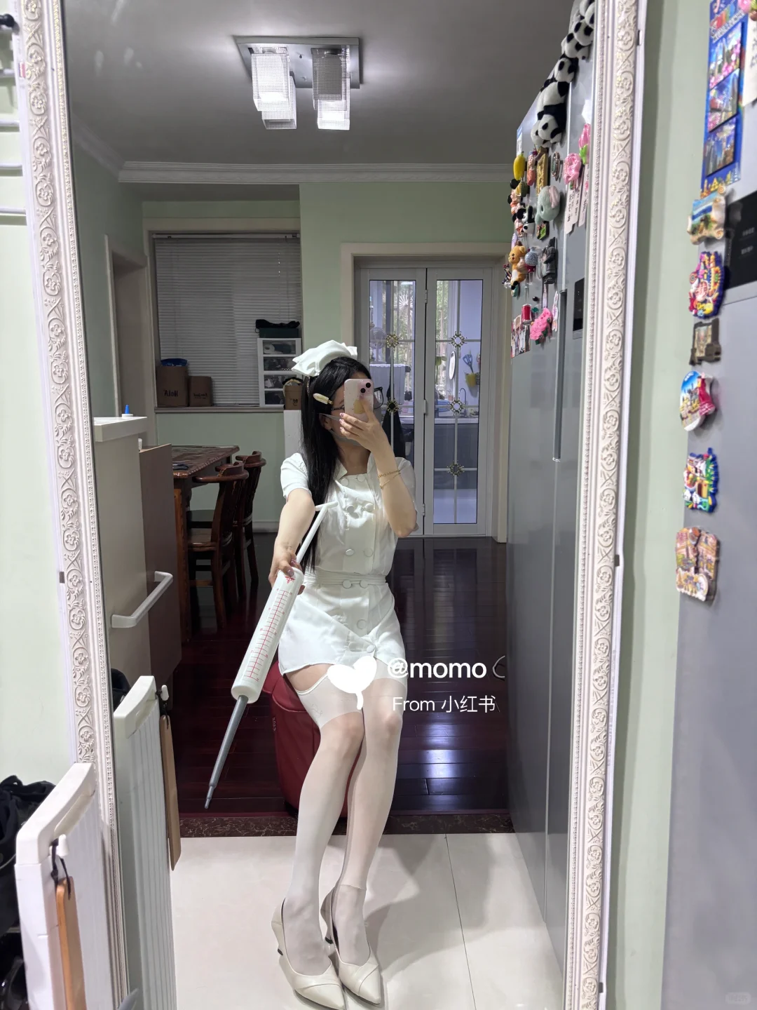 我的白色医美制服穿搭