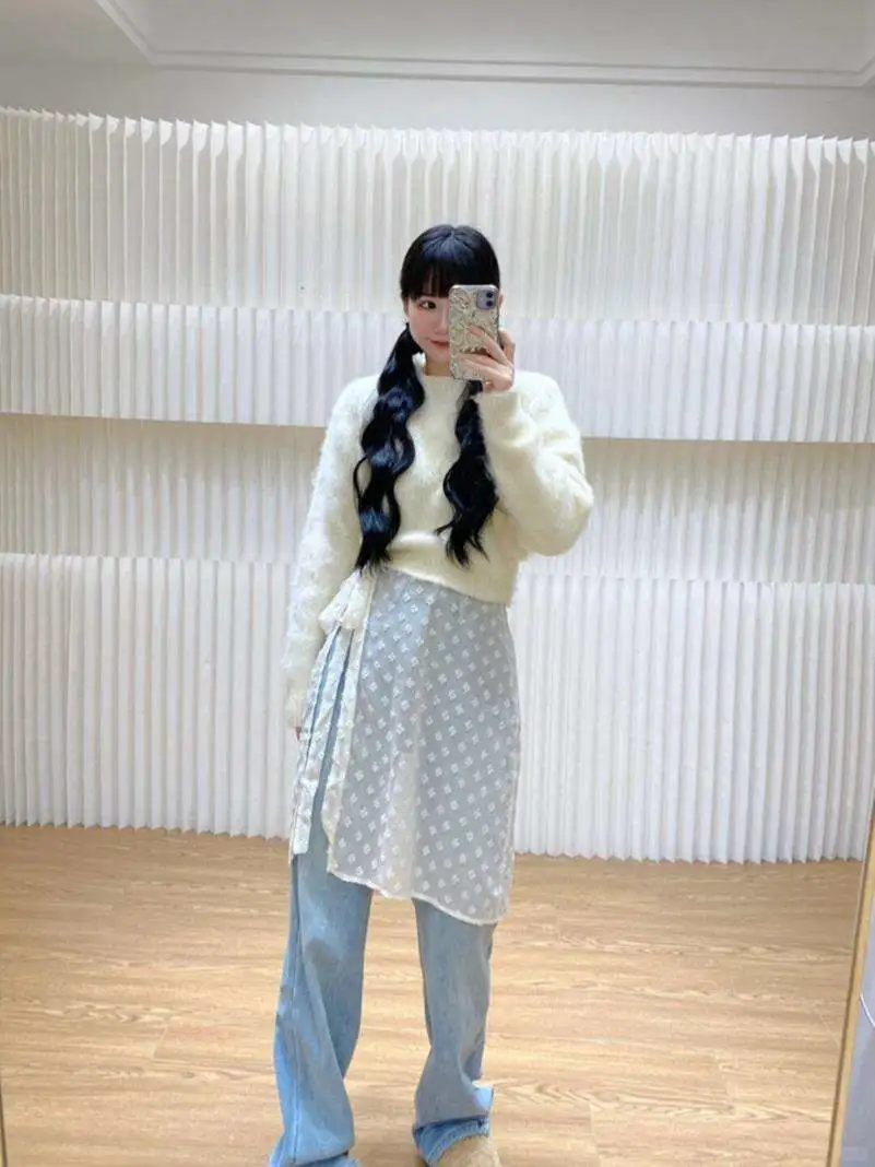 大码透视网纱蕾丝裙半身裙女春夏下摆叠穿屁