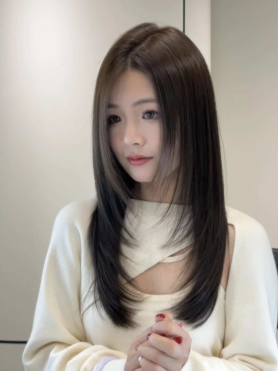 大四女大第一次尝试黑长直！！