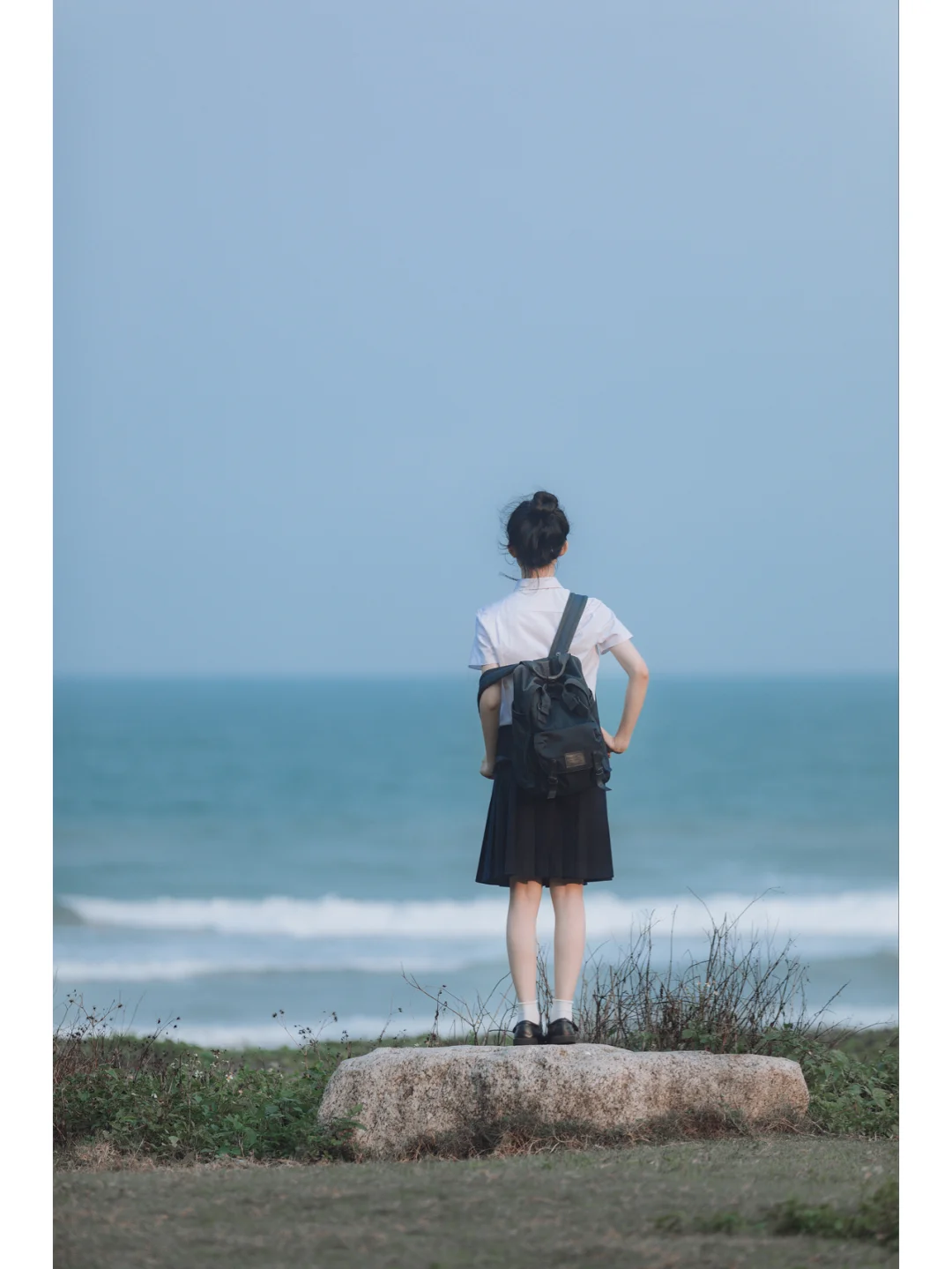 如何拍摄一组日系干净海边jk制服人像