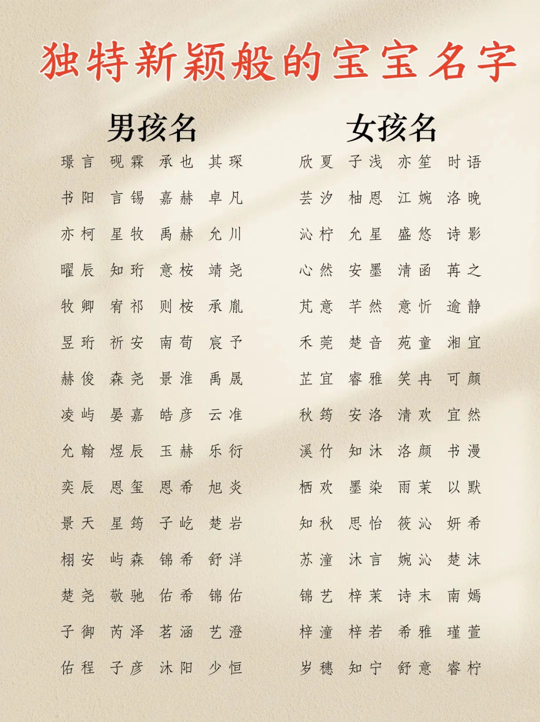 宝宝起名：唯美春风般的女孩名字