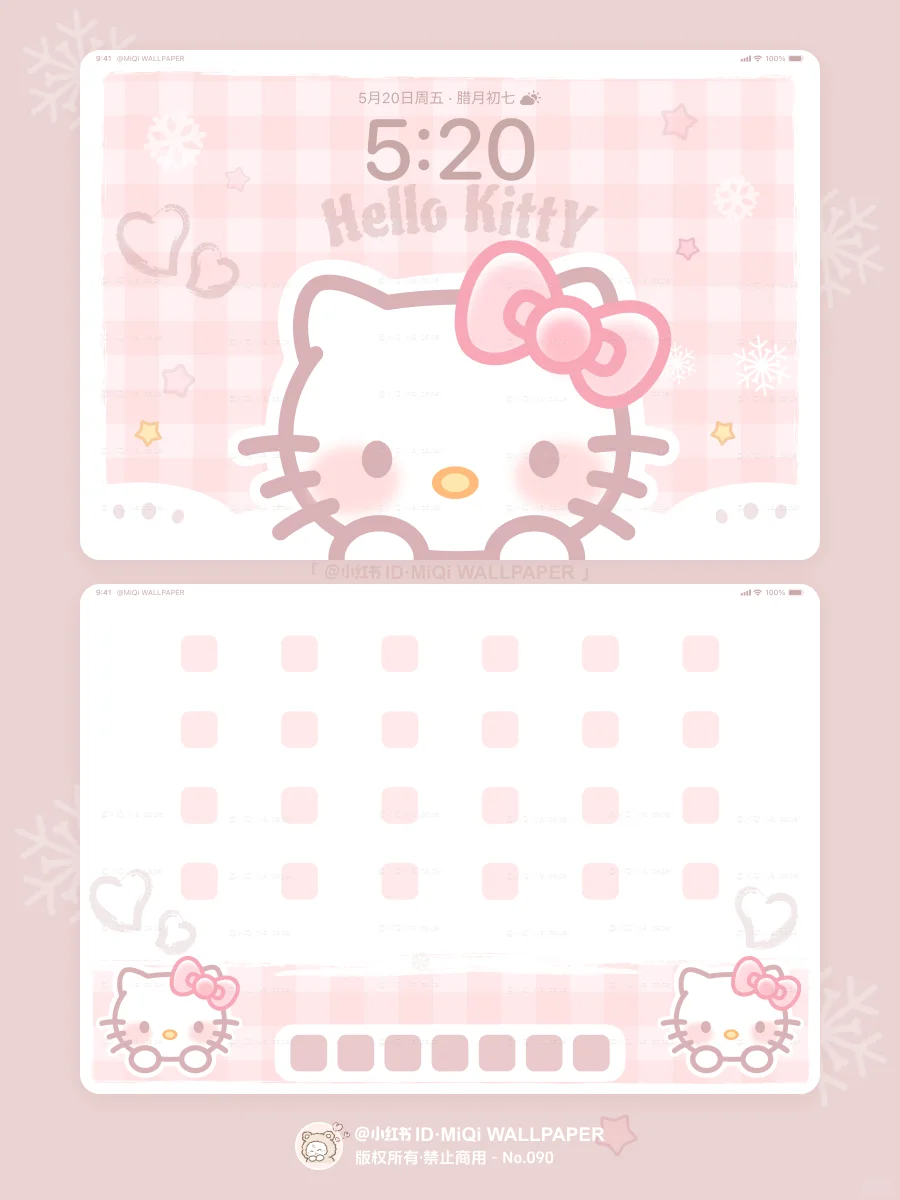 90｜大脸HelloKitty｜平板壁纸