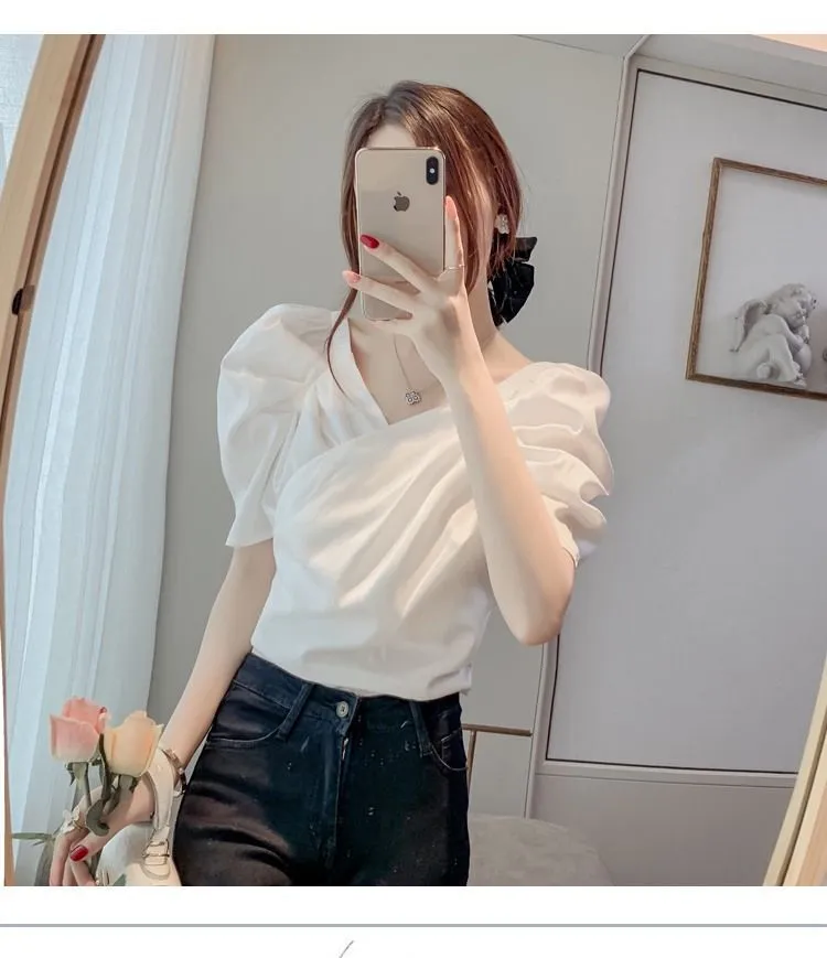 👚泡泡袖雪纺衬衫，夏日必备✨
