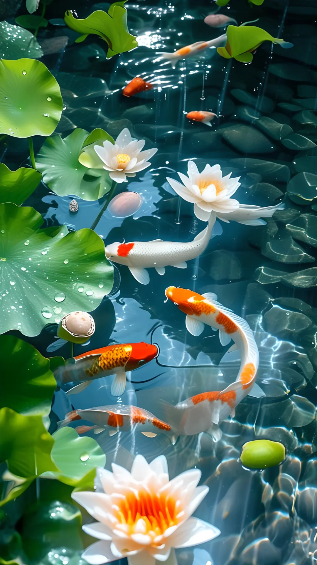 锦鲤戏莲，吉祥之兆