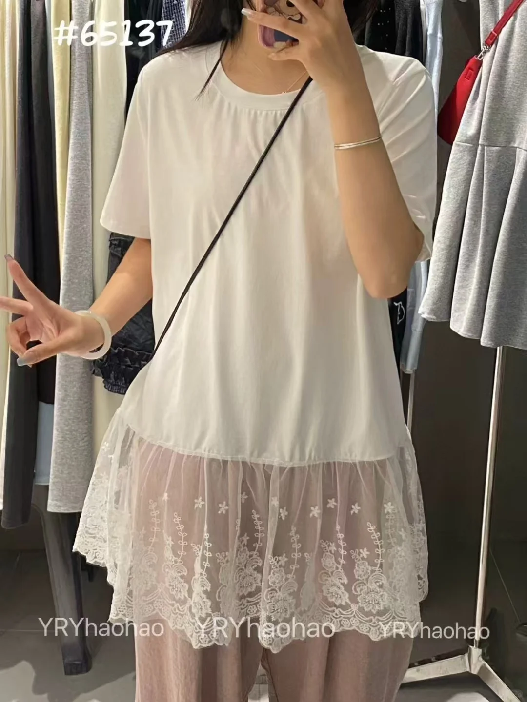 大码女装 | 蕾丝花边t