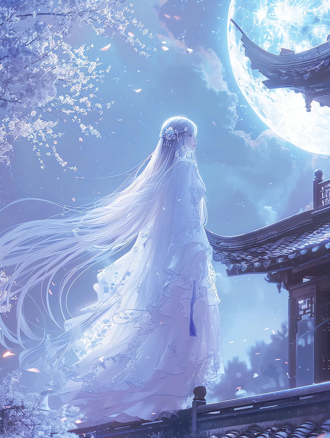 孤影怯,弱魂飘,满楼霜月夜迢迢,天明恨不消