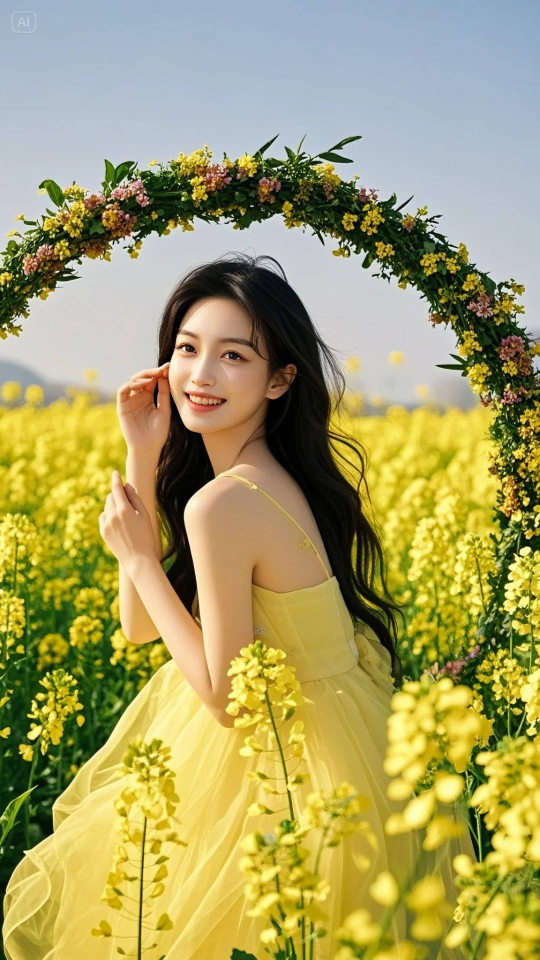 彩色油菜花 走进油画里