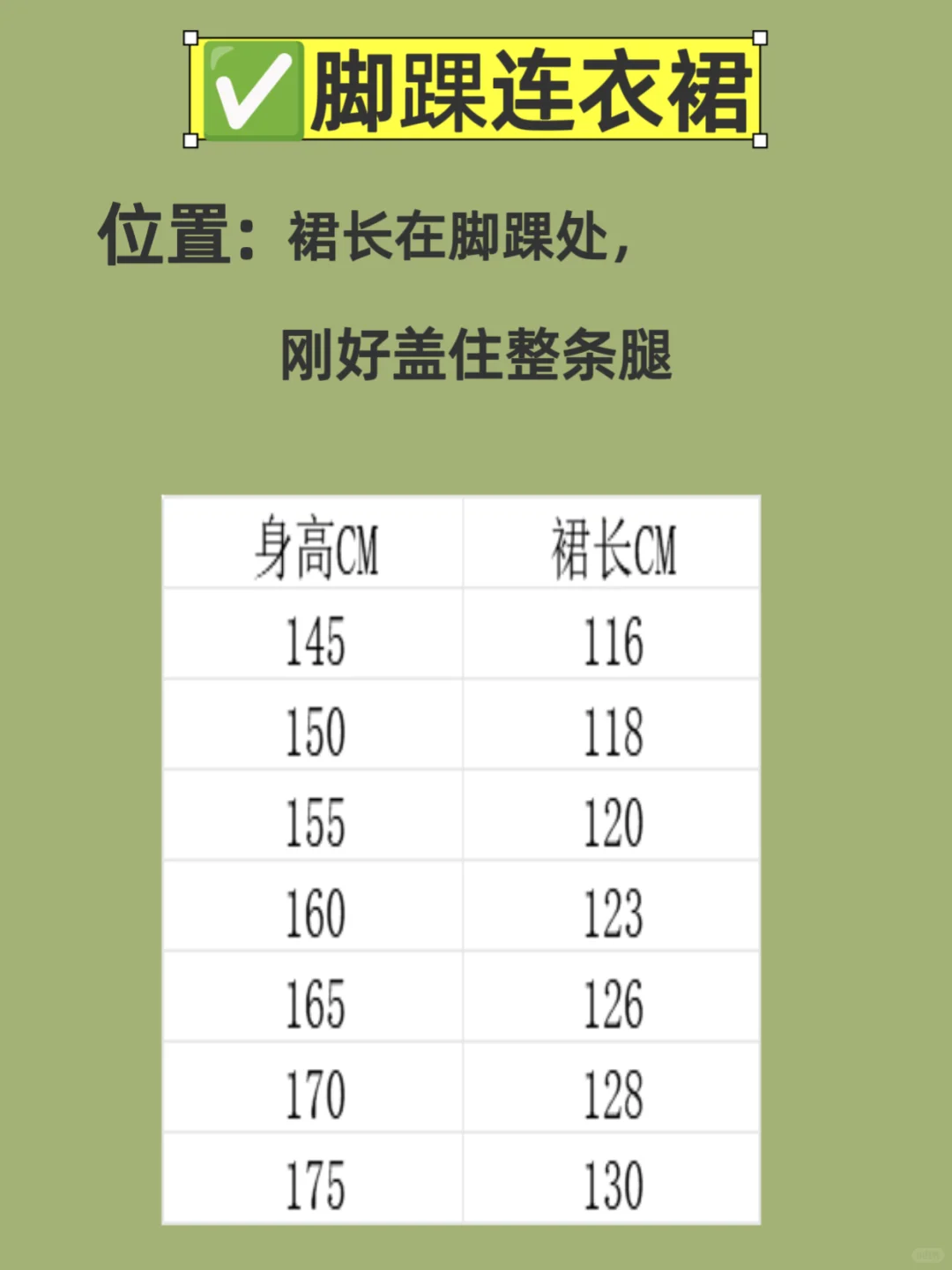 必藏❤️不同身高裙长指南