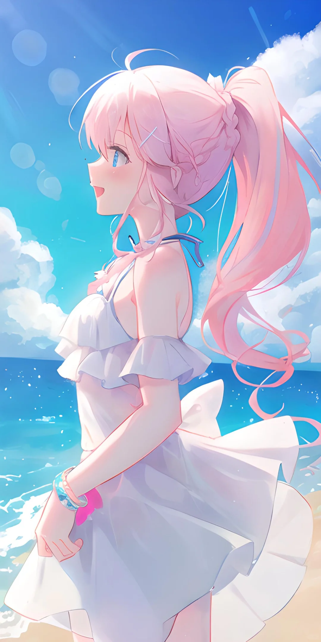 美少女与海滩更配～| 夏日动漫壁纸头像