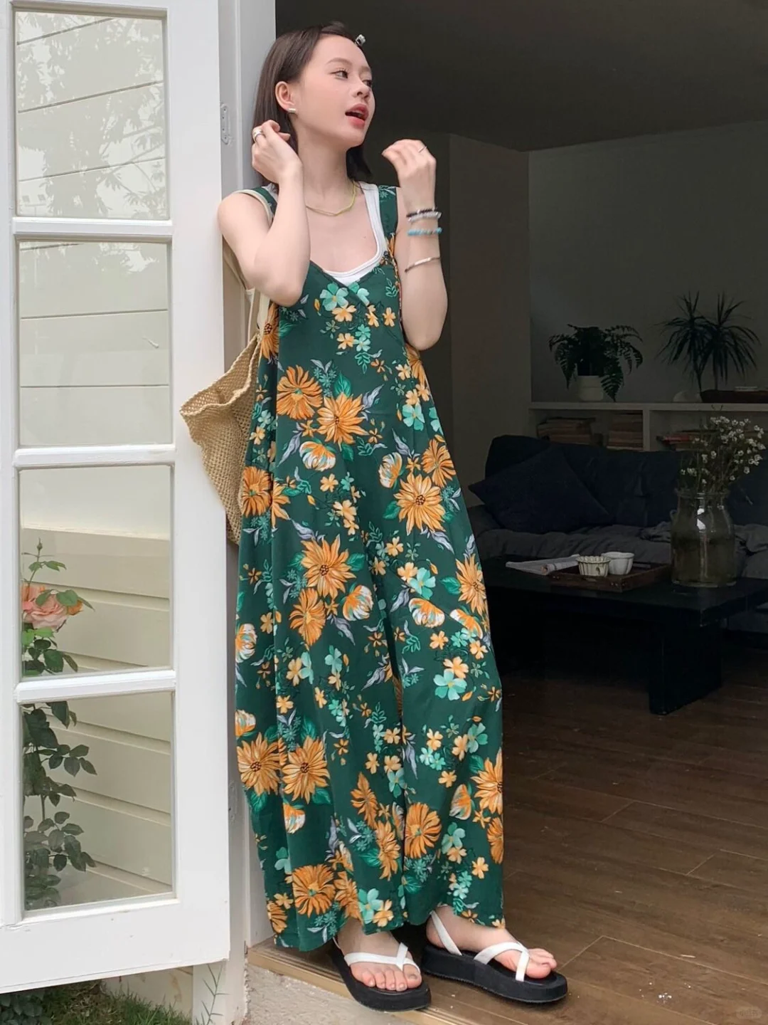 🌿雨林绿背带裤，显瘦小秘诀🍀
