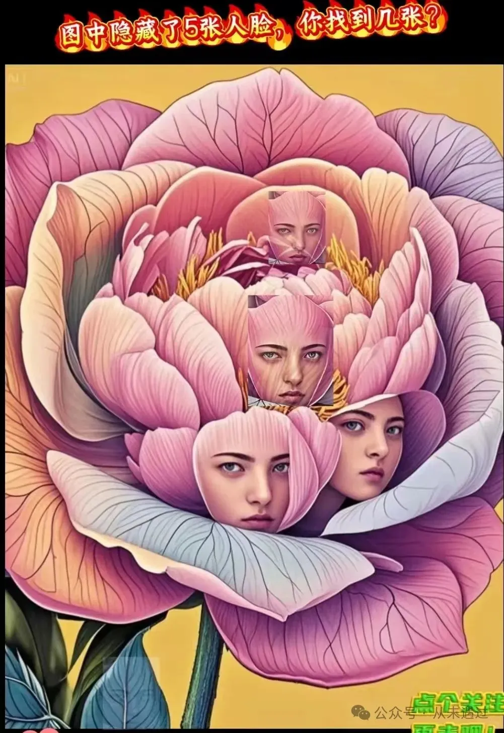 看花眼了图中美女藏有5个人，能看出4个的绝