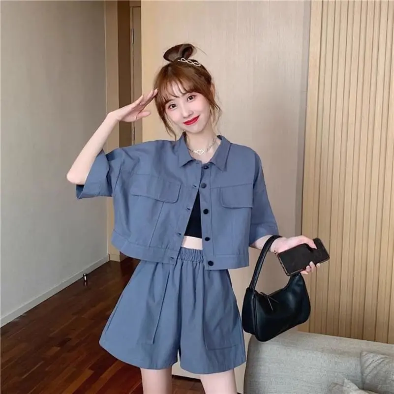 大码胖mm牛仔套装女夏季韩版休闲时尚减龄