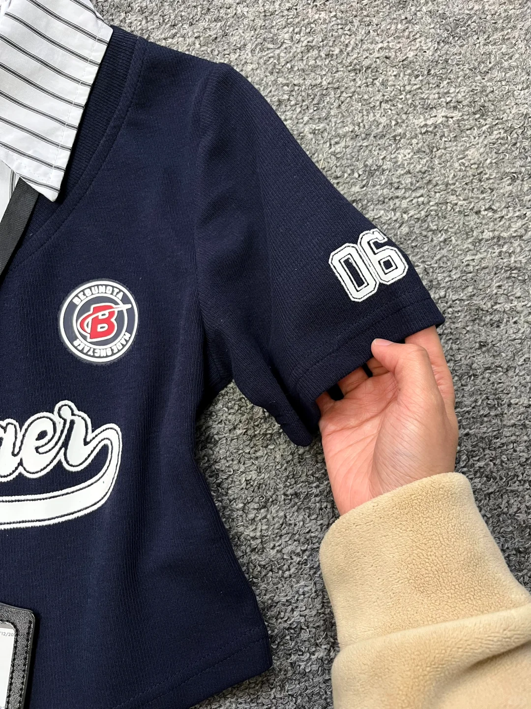⚾️条纹polo正肩短袖 美式复古辣妹感拿捏～
