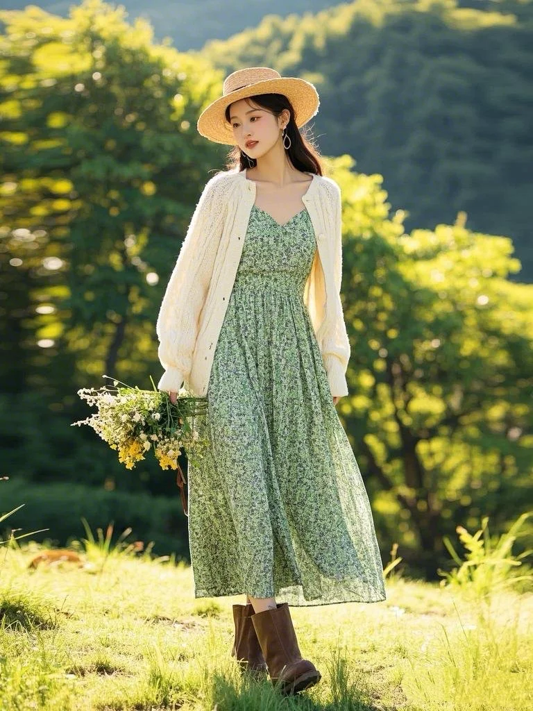 **森系田园风**：少女的心事散落在绿荫里