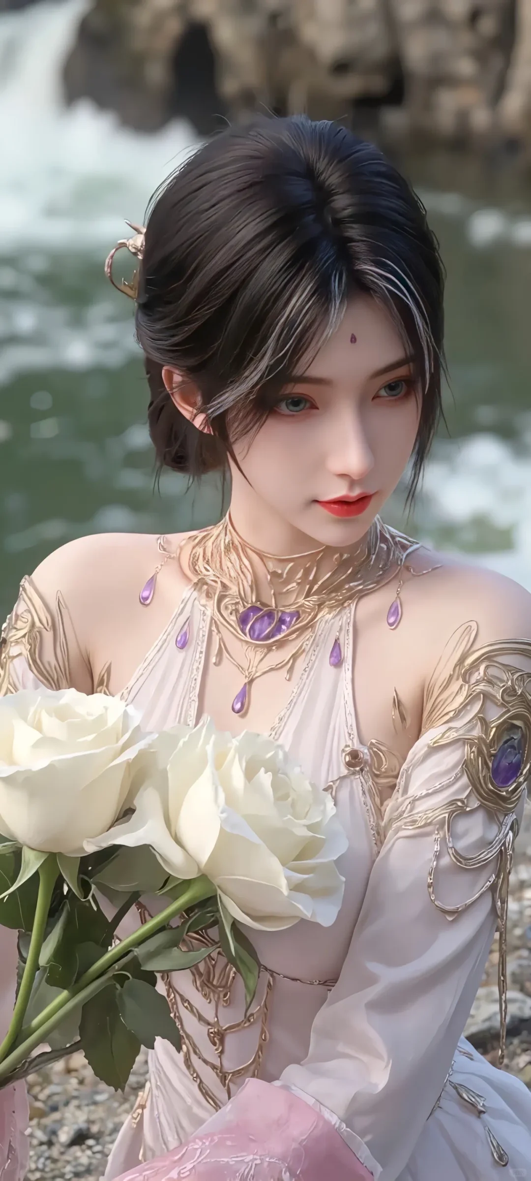 完美世界｜火灵儿 魔女 婚服美腿捧花壁纸