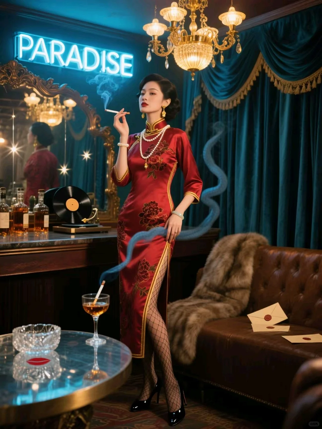 穿旗袍的复古氛围感女王