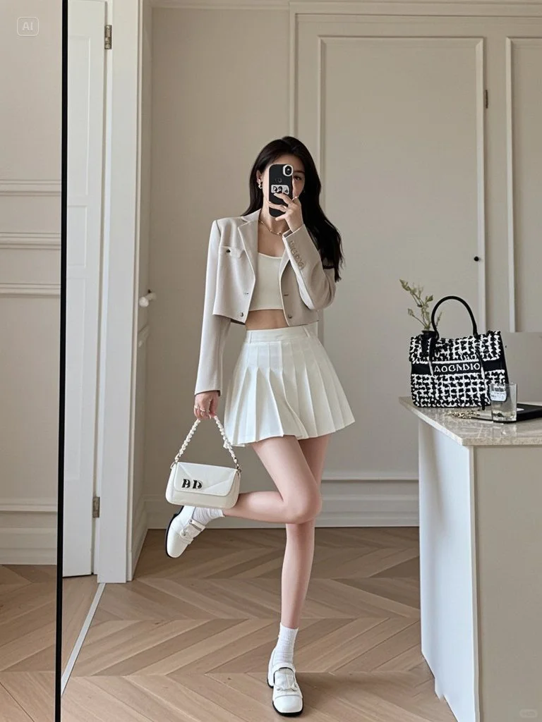 女装图文腿部姿势素材及提示词
