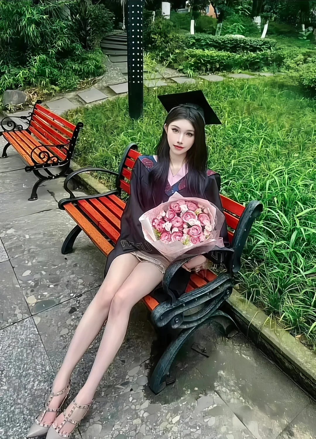 04女大长腿模特 高度配合大吃肚 蹲摄影师