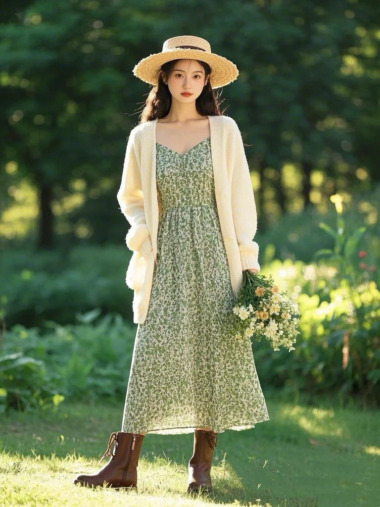 **森系田园风**：少女的心事散落在绿荫里