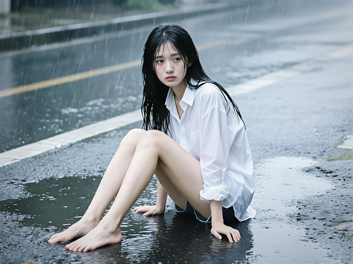 [AI生成]雨中少女