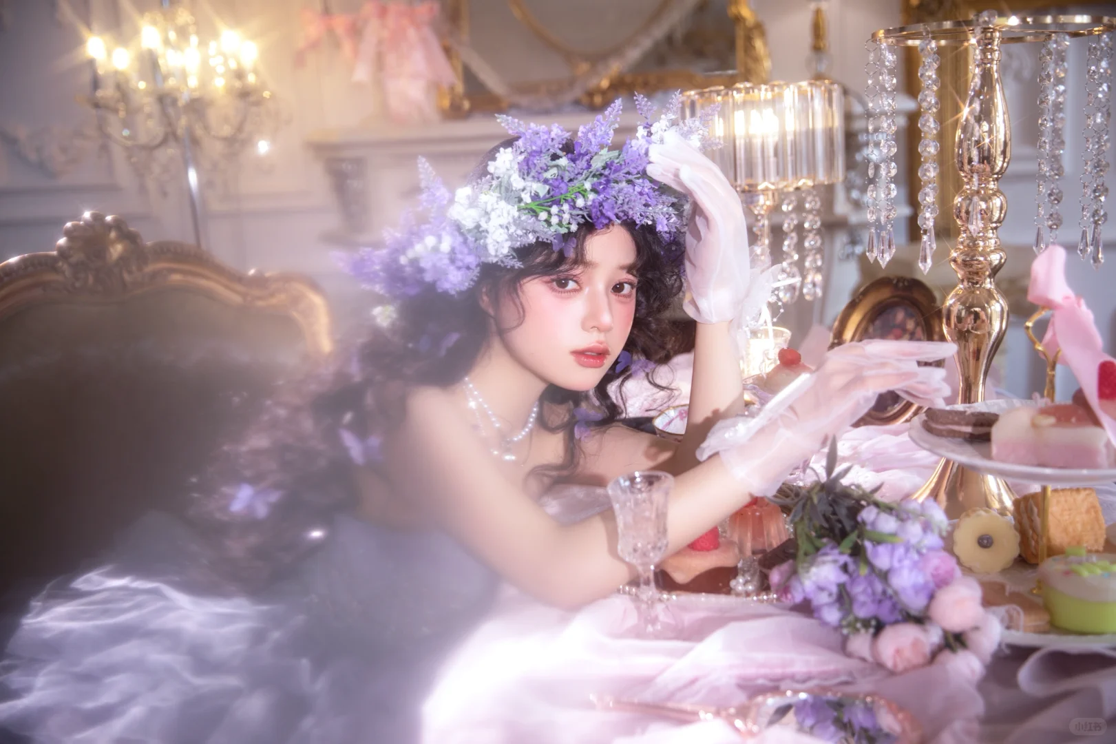 ₊˚ʚ紫藤萝花海中的法式公主🌸郑州写真
