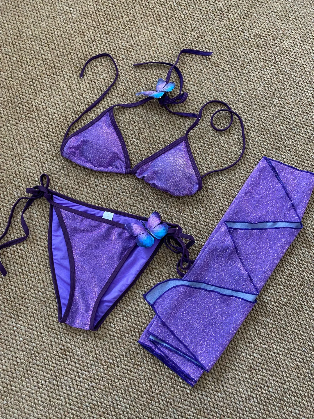 紫色泳衣套装，优雅与性感并存！👙