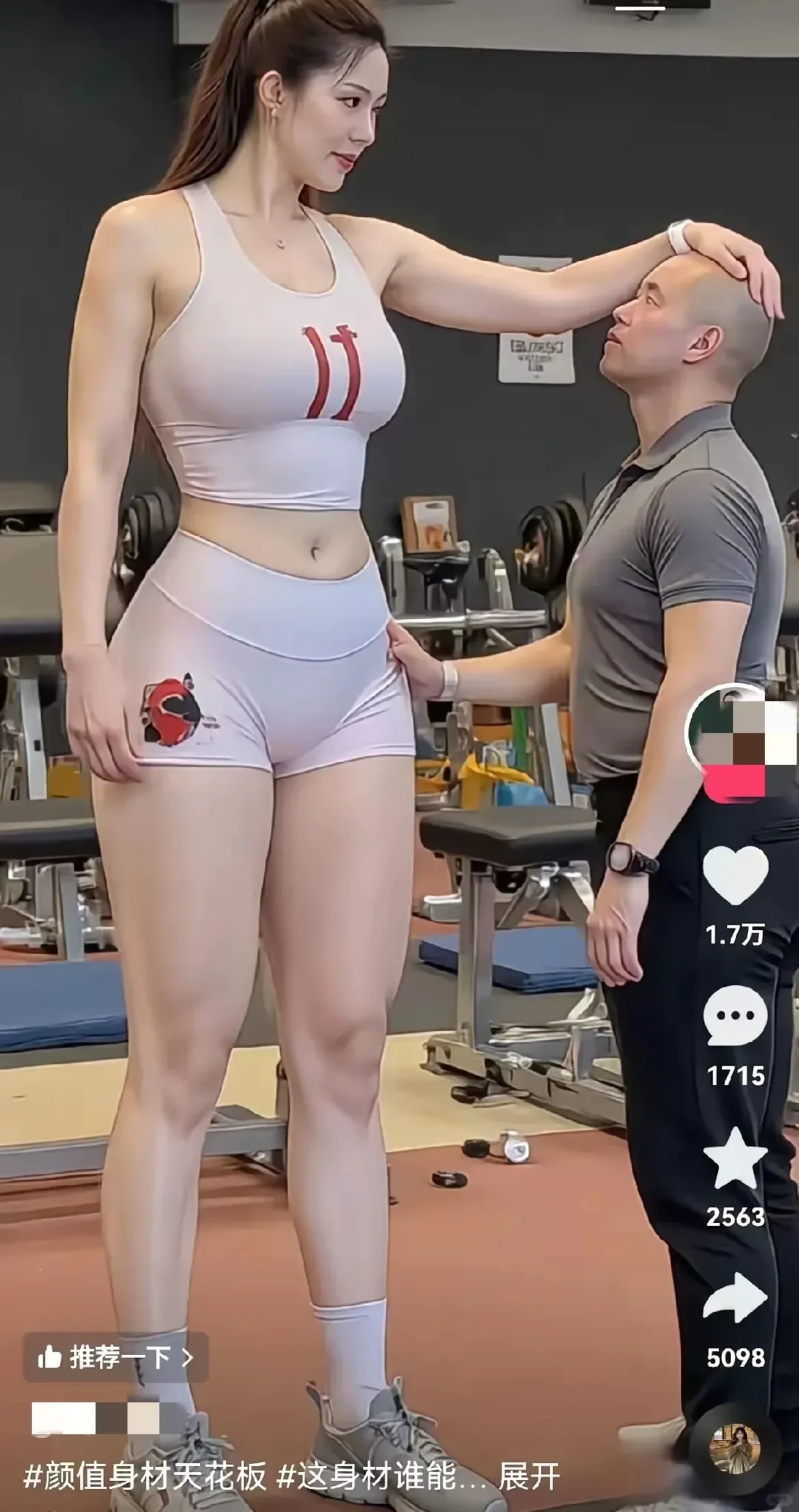 这个女子目测多高啊，不会是近两米的巨人吧