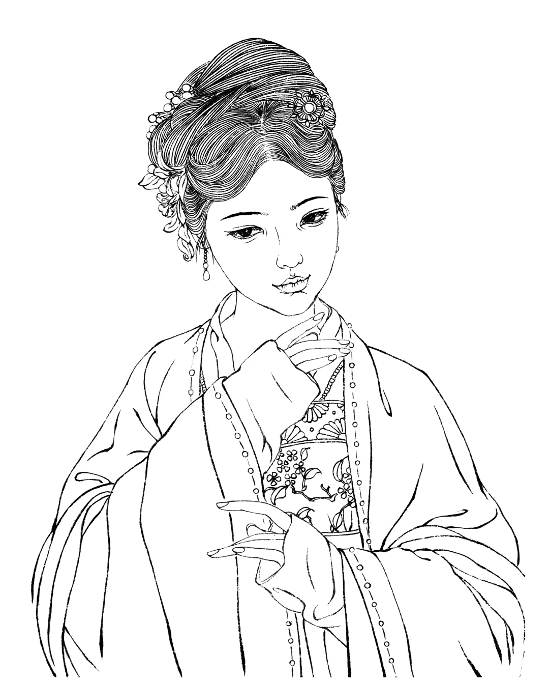 1300➕古风女生线稿素材🌱