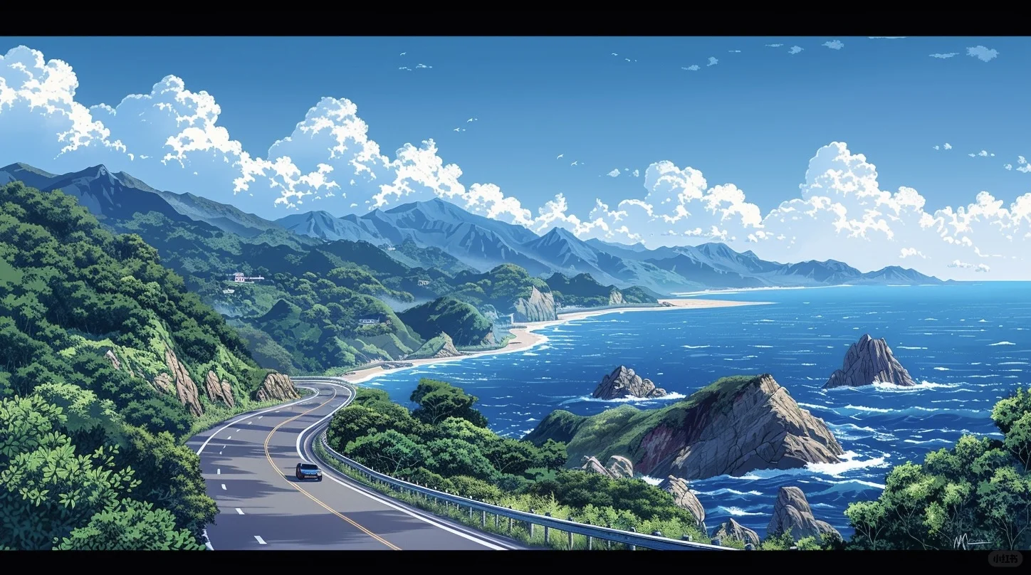 海边公路｜超清电脑壁纸