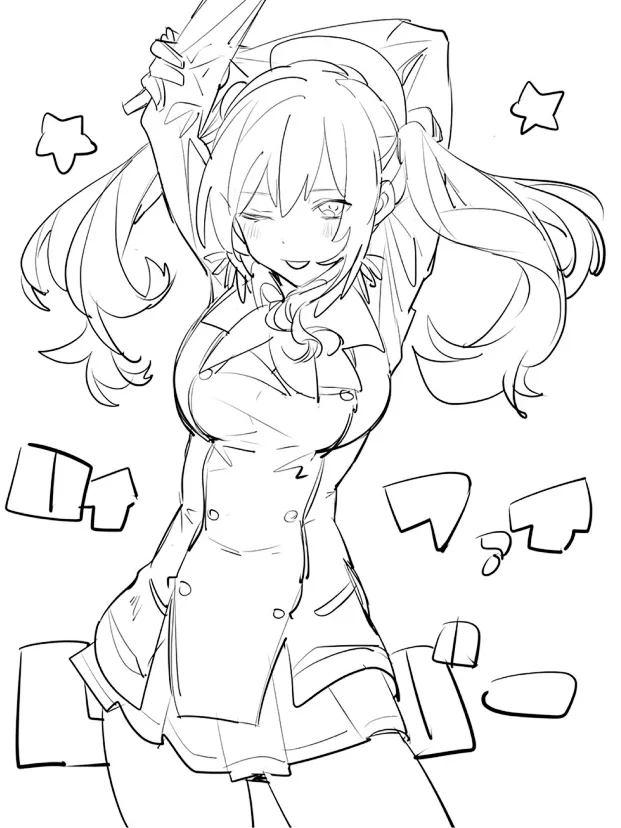 🎨动漫线稿盛宴！美少女们的灵动瞬间✨