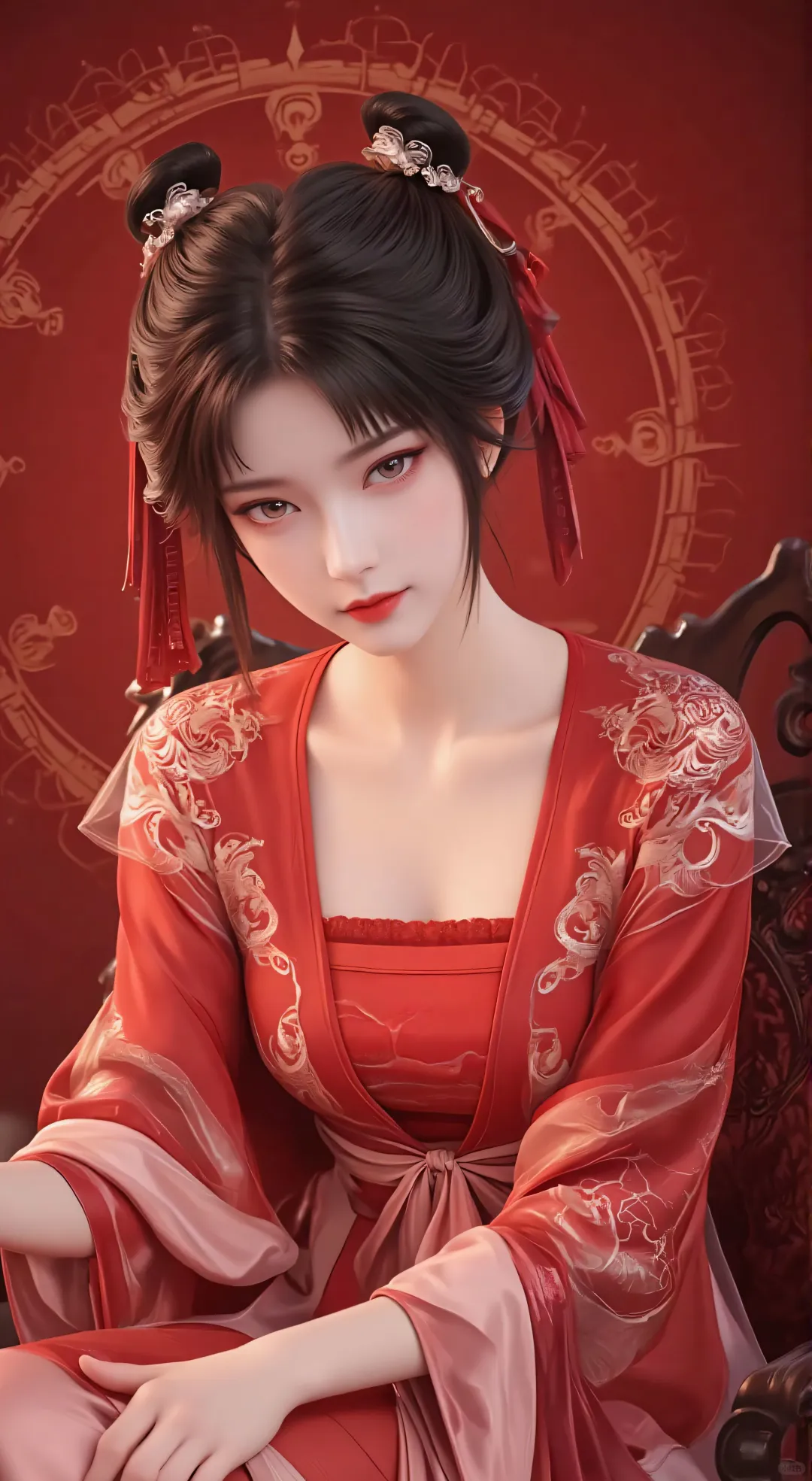 国漫女神《剑来》稚闺 喜庆红裙