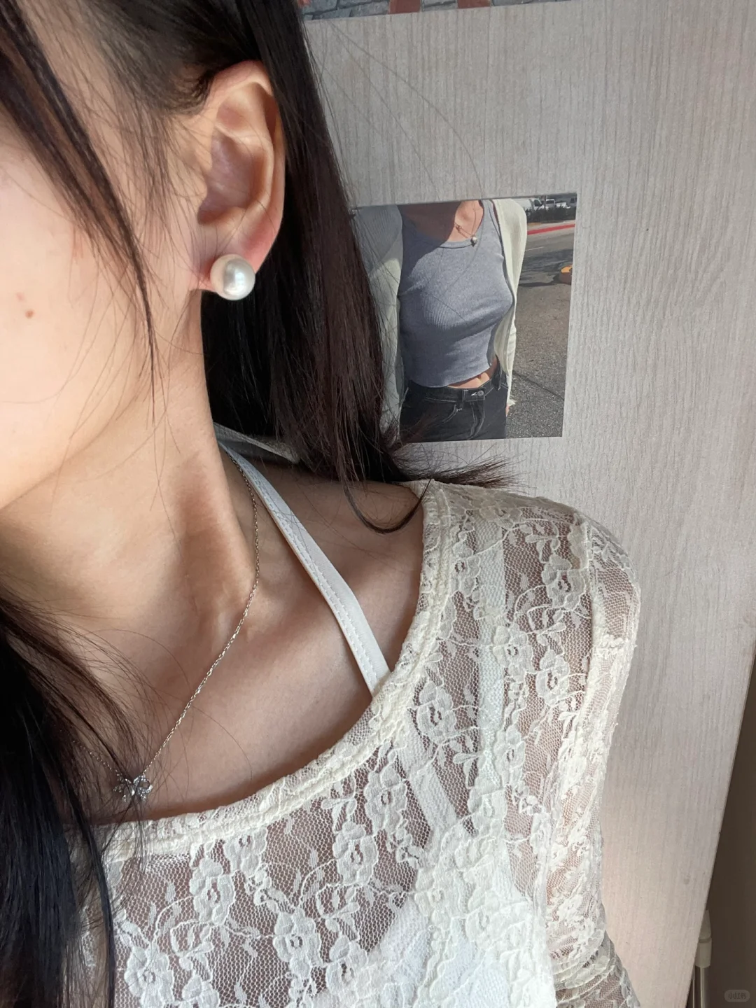 白色蕾丝上衣好韩好米💕