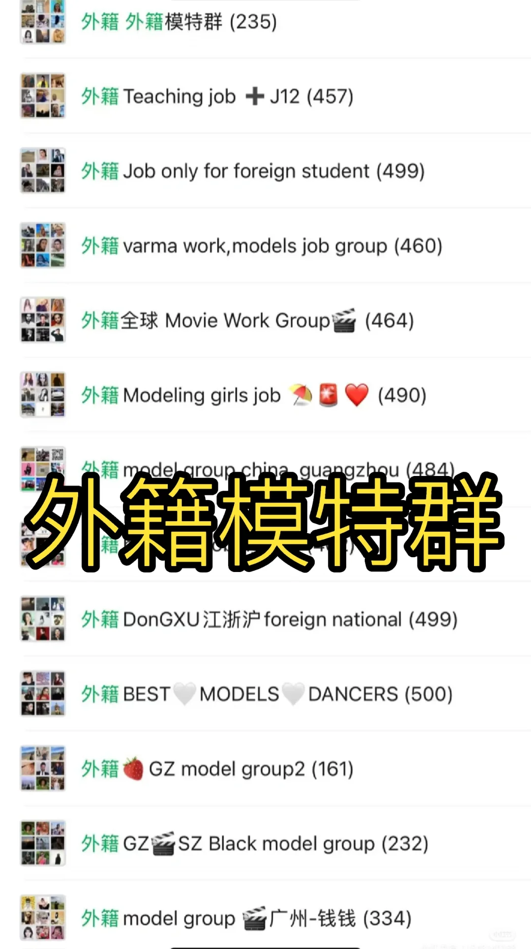 外籍模特群。外籍高质量模特！