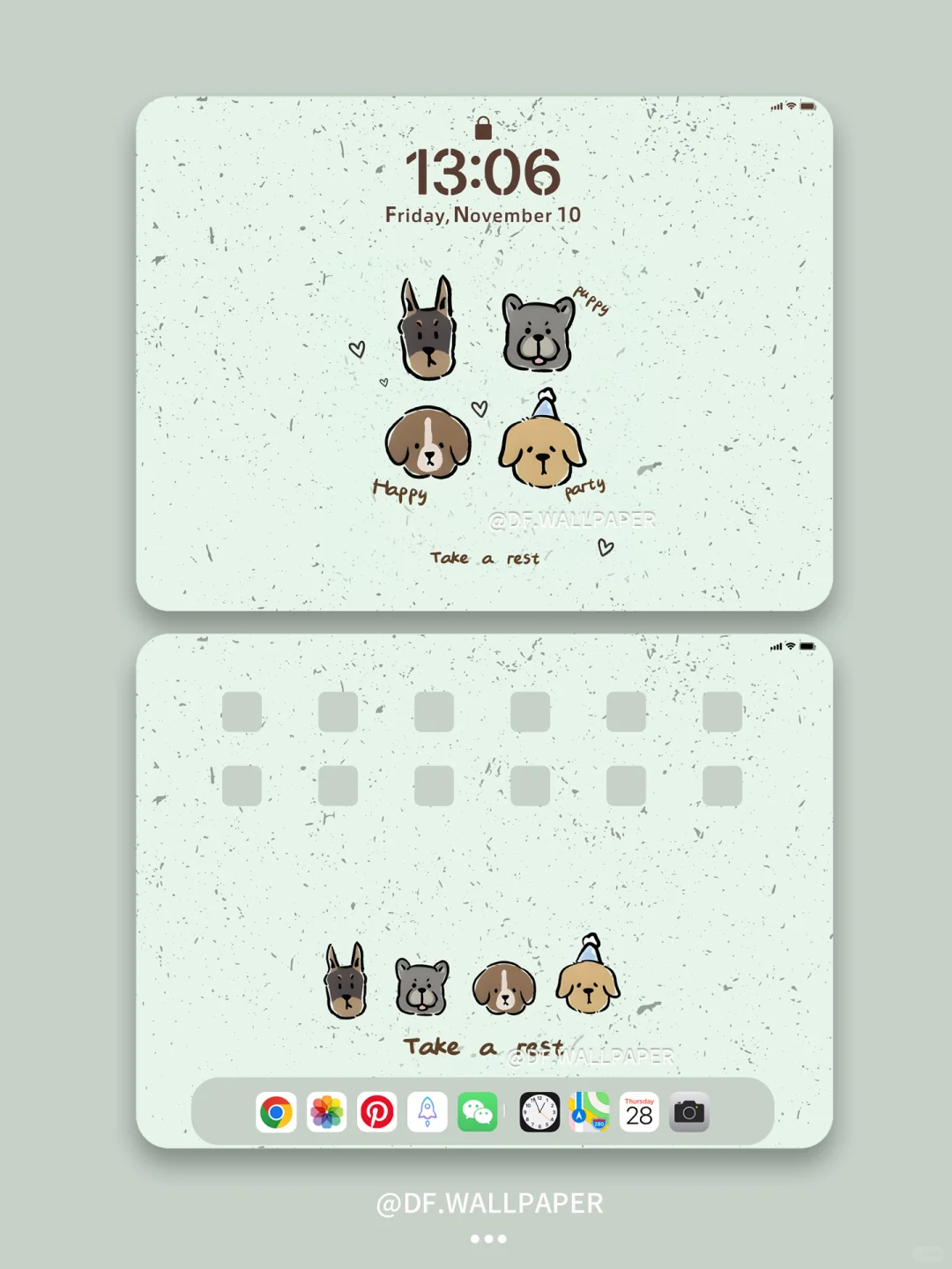 ipad壁纸｜绿色春天护眼｜INS风卡通壁纸