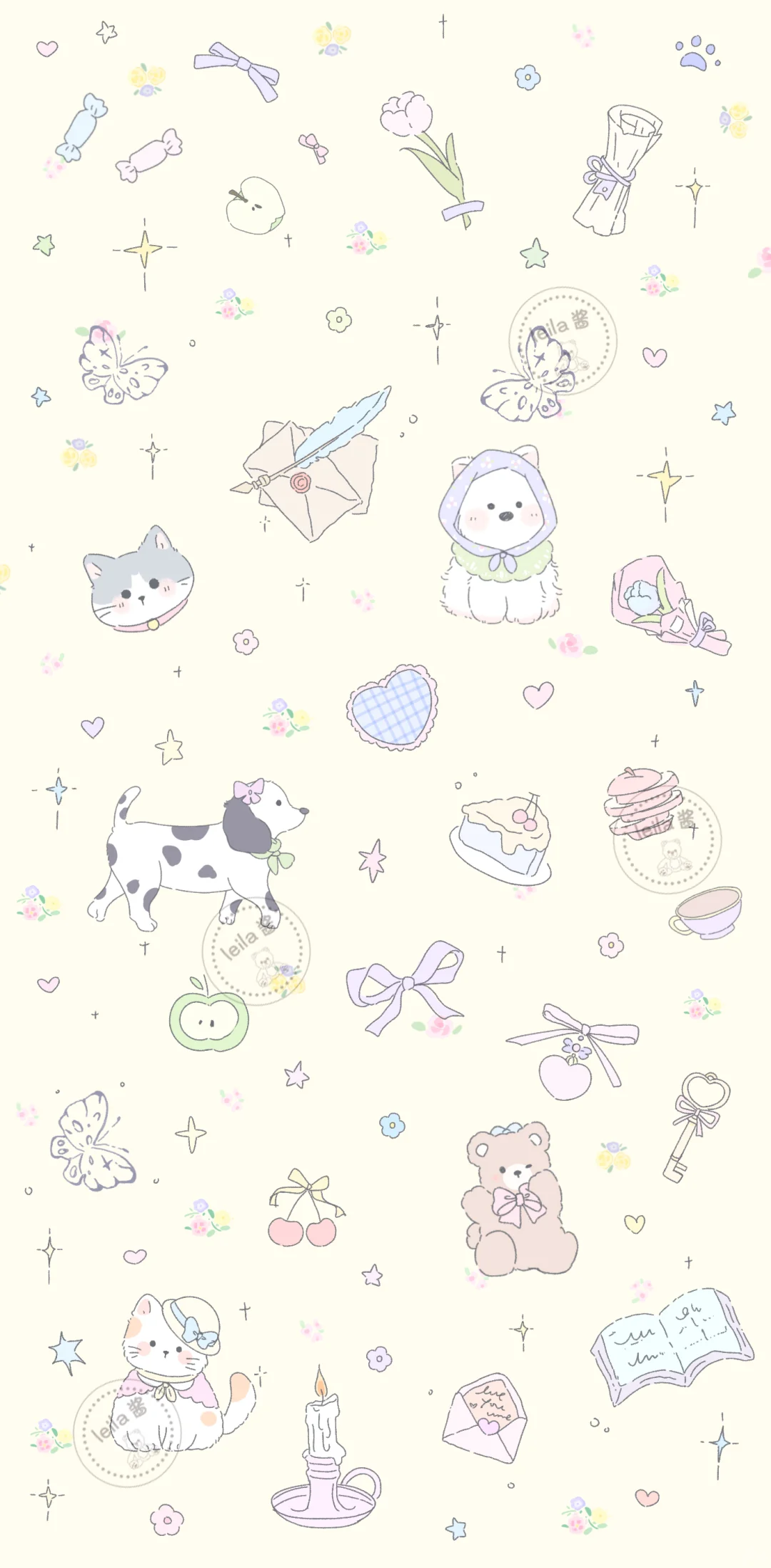 壁纸|ins碎花小动物壁纸套图