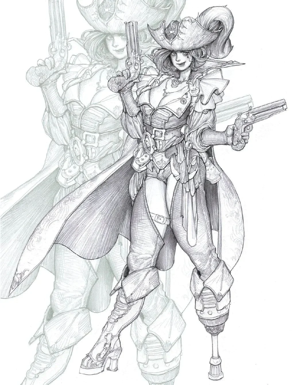 【人物插画】这线稿太飒啦