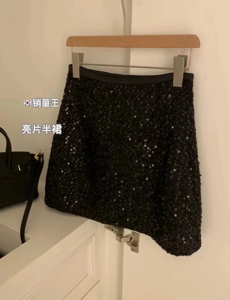 黑色亮片裙👗年货必备