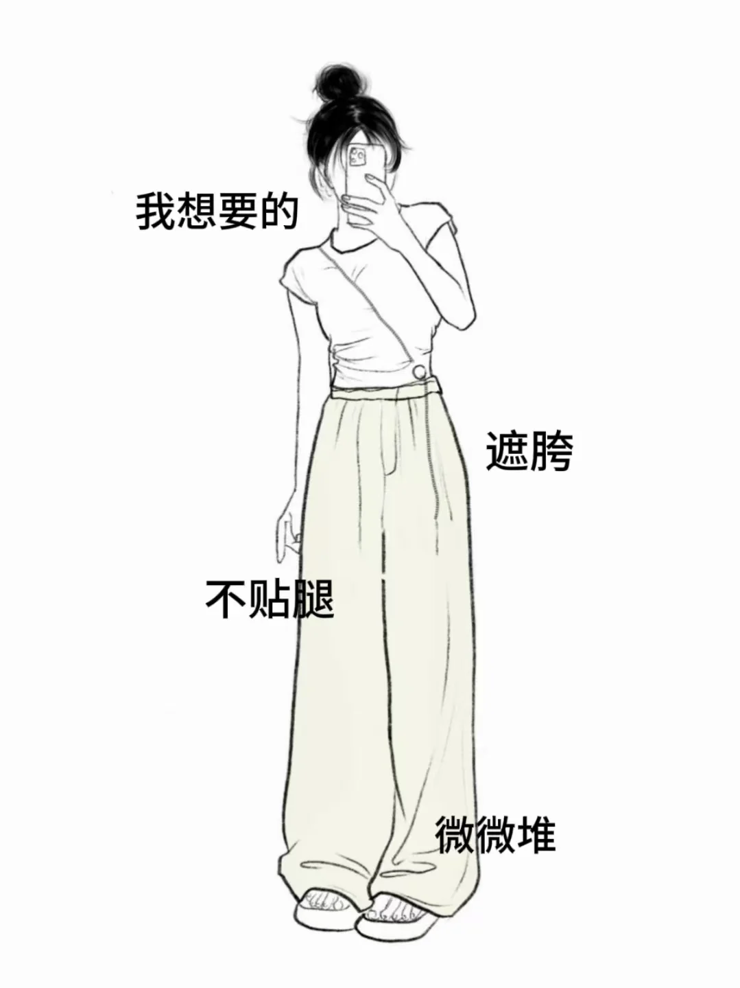 姐妹们！到底有没有这种版型的裤子啊！！！