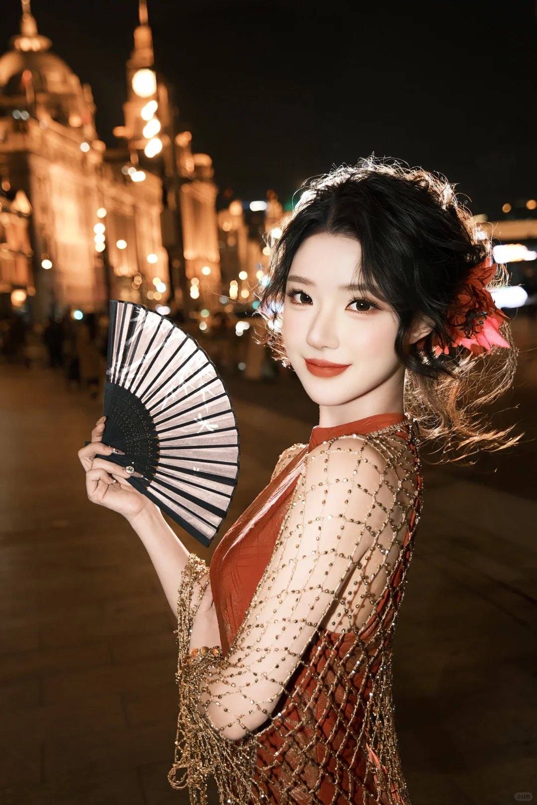 今天穿旗袍，去看夜上海啦~